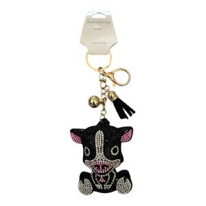 Black and Pink cow Keychain